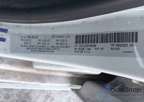 2015 Chrysler 200 C z USA, uszkodzony, nr VIN 1C3CCCCG5FN706590